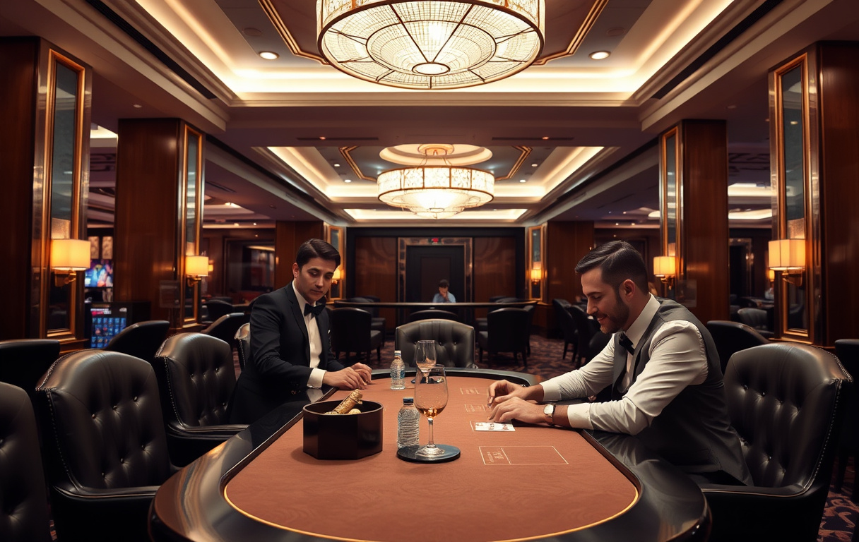 Eksklusiv VIP-lounge på casino med personlig vert.
