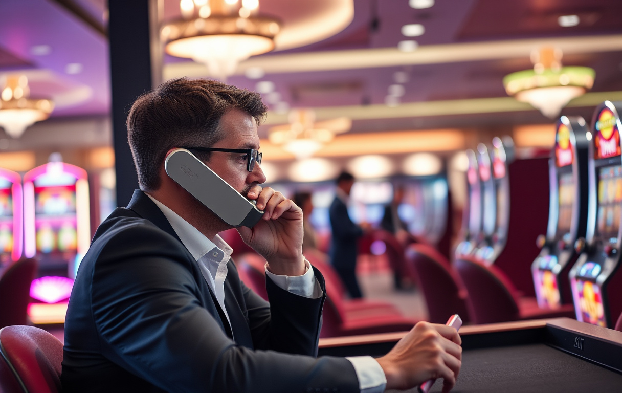 Norsk spiller i live chat med kundeservice på mobil