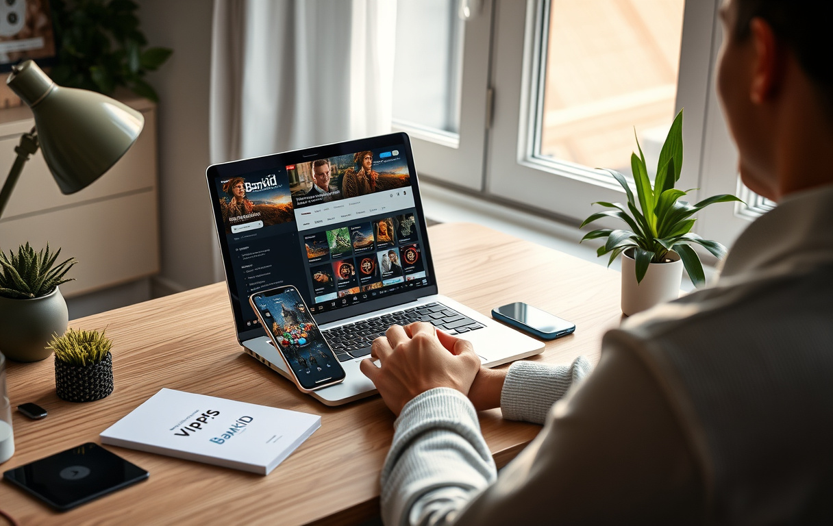 Person som spiller på casino uten registrering med Vipps og BankID på skjermen